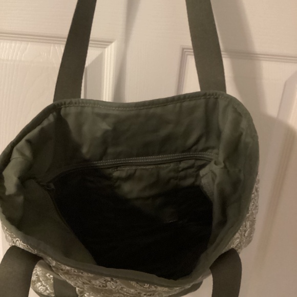 Lands End cotton zip top tote bag - Picture 3 of 3